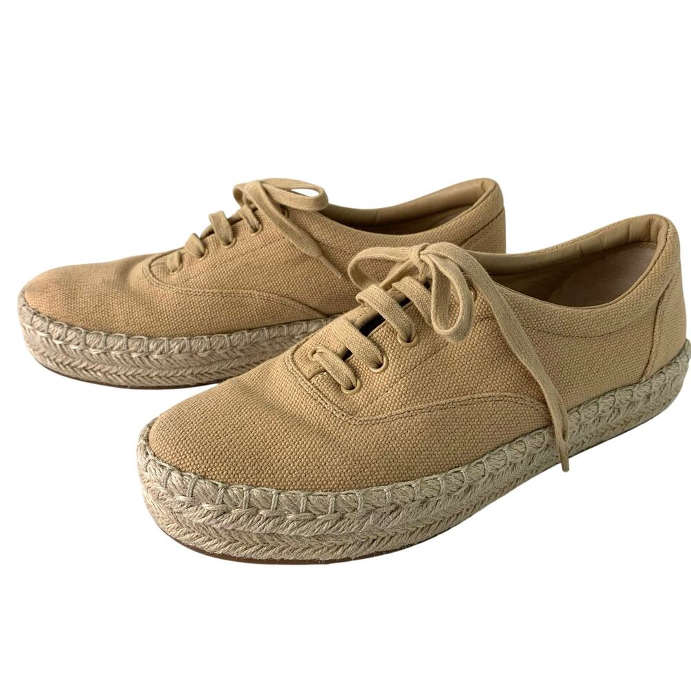 Vince Size 8 Women's Ursa Organic Canvas Espadrille Platform Sneakers Shoes